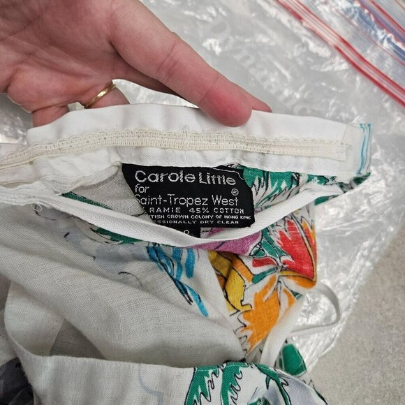 Vintage Carole Little Saint-Tropez West Tropical Print Skirt‎ 70s 80s Tiered 8 - Picture 13 of 15